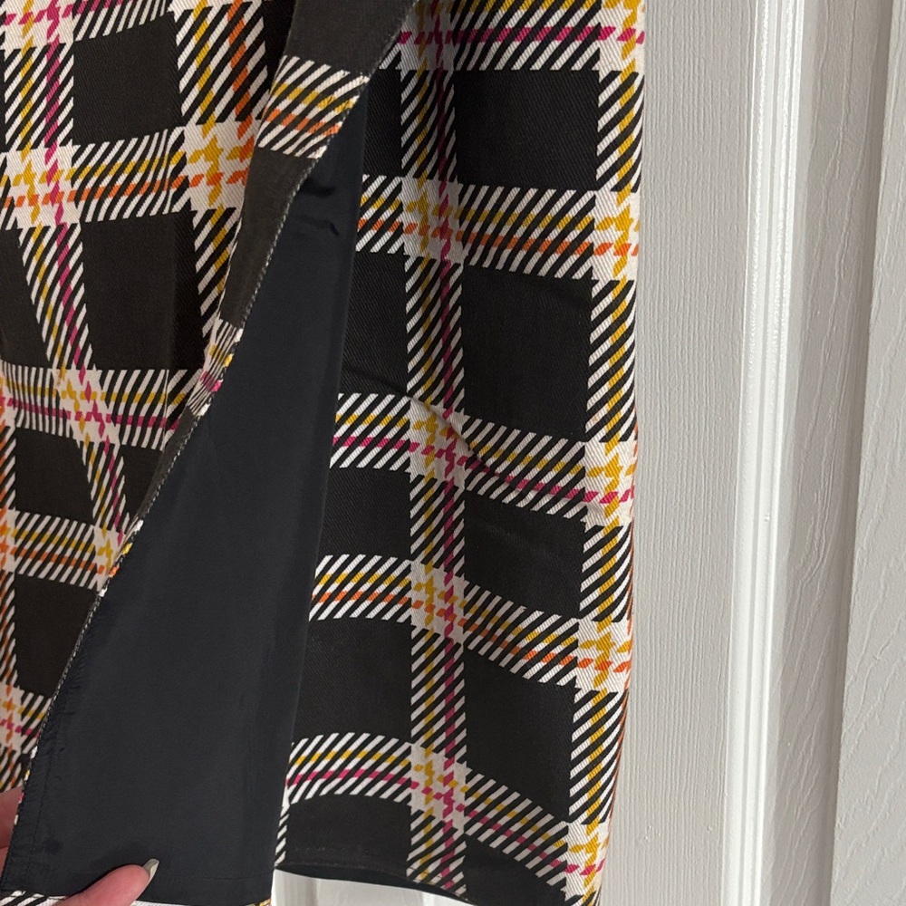 Emanuel Ungaro Black and Pink Plaid Wrap Skirt Size 14 - Picture 5 of 8
